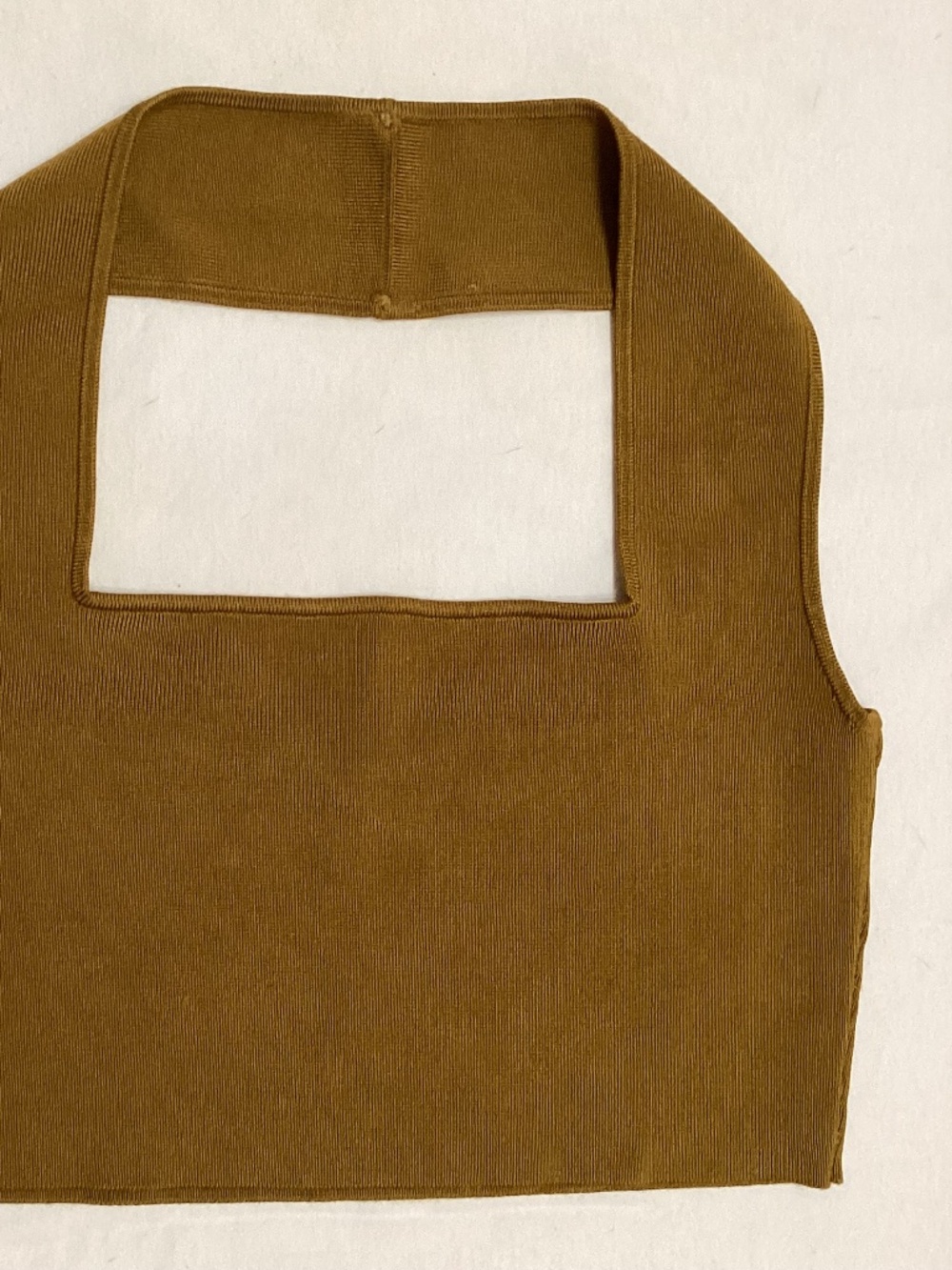 Zara Halter Crop Top olive green